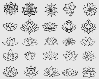 Lotus Blume SVG Bundle, Blumenschnitt Dateien (Digitaler Download)