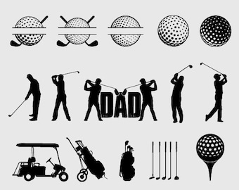 Golf SVG Bundle, Golfer Design, Cricut Silhouette (Instant Download)
