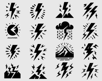 Lightning Bolt SVG Bundle - Thunderbolt Schnittdateien (Digitaler Download)