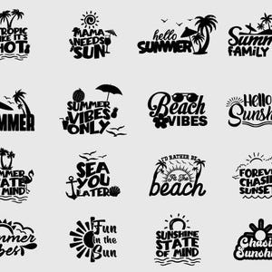 Beach Svg Bundle, Beach Clipart Svg Bundle, Summer Svg, Palm Tree Svg, Beach Life Svg, Tropical Svg, Cut File For Cricut, Silhouette, Png