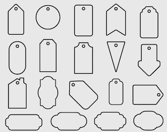 Blank Tag SVG Bundle, Label Cut Files (Digitaler Download)
