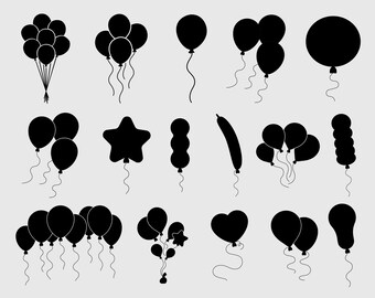 Party Ballon SVG Bundle, Geburtstag Clipart (digitaler Download)