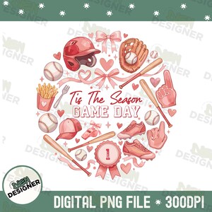 Tis The Season Game Day Png, Sport Element Sublimation, Football Helmet Clipart, Tailgate Party Graphic, Baseball Fan Gift