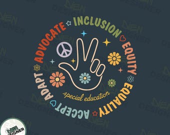 Special Education Teacher Png Svg, SPED Teacher Clipart, Autism Support Inclusion Design, Special Ed Teacher Png, SPED Teacher Gift Png