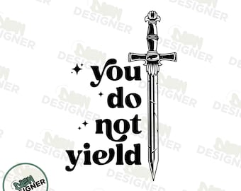 Retro You Do Not Yield Png, Aelin Galathynius Typography, Throne Of Glass PNG, Fantasy Book Lover Art, Fantasy Reader Png, Fire Heart png