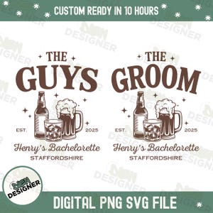 El novio y los chicos PNG SVG, Clipart divertido de despedida de soltero, Diseño personalizado para el escuadrón de padrinos de boda, Sublimación de camisetas de fiesta de boda PNG
