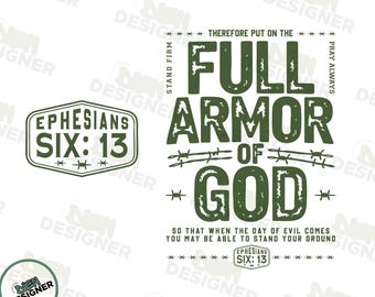 Armure de Dieu PNG SVG, conception de verset de la Bible pour homme chrétien, Ephésiens 6:13 chemise PNG, Sublimation de Jésus basée sur la foi, écriture religieuse Png