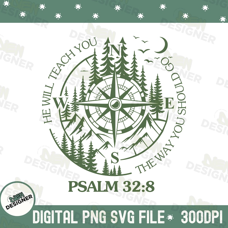 Dios guía a los cristianos PNG SVG, diseño de versículos bíblicos de moda para hombres, sublimación de la fe de Jesús, camiseta de grupo juvenil cristiano PNG, Dios guía PNG imagen 1