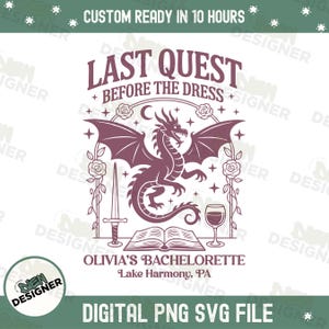 Despedida de soltera medieval PNG SVG, Clipart de fiesta de novia de feria renacentista, Diseño personalizado de dragón de Castlecore de fantasía, Camiseta de despedida de soltera literaria PNG