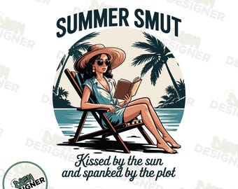 Retro Book Girl Summer PNG, Hot Book Girl Summer PNG, Bookish Summer Shirt PNG, Cute Smut Book Club Png, Vacation Reading Png