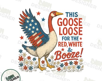 Silly Goose 4 lipca PNG, Zabawna patriotyczna Mama Goose Sublimacja, Retro USA Independence Day Design PNG, Słodka koszulka America Png