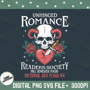 Dark Romance PNG SVG, Spicy Smut Reader Design, Gothic Book Lover Clipart, Halloween Bookish Aesthetic PNG, Dark Academia Reading Png