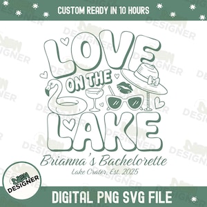 Despedida de soltera en el lago (SVG), clipart de novia de campamento personalizado, diseño de viaje de Martini Girl, camiseta de novia al aire libre (PNG), fiesta personalizada en el lago (PNG)