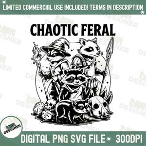 DND Caótico Selvagem PNG Svg, Gráfico de Alinhamento de Gambá-Guaxinim Engraçado, Meme de Dungeon e Dragões PNG, Camiseta de RPG Nerd PNG, Design de Sublimação de D&D