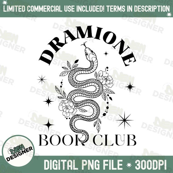 Dramione Book Club PNG SVG, Enemies to Lovers Romantasy Shirt Design, Fanfiction Reader Merch, Magical Book Lover Sublimation PNG