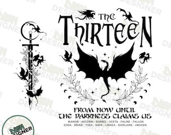 Retro The Thirteen Throne Of Glass PNG, Manon Blackbeak Book Quote, Dragon Rider Art, Witch Queen Bookish Art, Fantasy Bookish Download