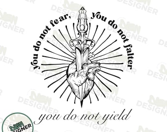 You Do Not Yield PNG, Retro Aelin Galathynius Quote Design, Throne of Glass Shirt PNG, Fireheart Fantasy Reader Art, Book Lover Sublimation