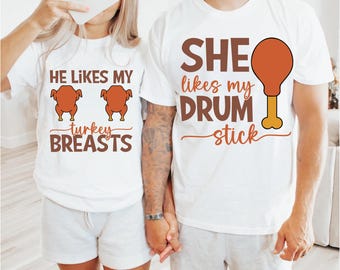 Truthahn Brust Trommel PNG SVG, lustiges Thanksgiving Paare Shirt Design, Punny Truthahn Sublimation PNG, niedliches Thanksgiving Wortspiel Clipart Png