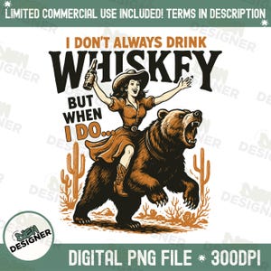 Funny Western Girl PNG, Retro Cowgirl Whiskey Sublimation Design, Rodeo Drinking Shirt PNG, Wild Country Girl PNG, Whiskey Humor Png
