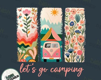 Camping PNG, Retro Camping Scene PNG, Whimsical Family Camp Sublimation PNG, Summer Nature Aesthetic Design, Camping Shirt Png