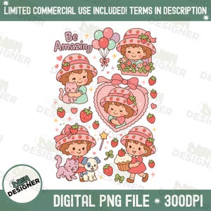 ベリースイートガールPNG、ストロベリーとフレンズの漫画PNG、ストロベリーコケットPNG、ホリデー2025バイブス、キャッスルリボンPNG、女の子向けギフトPNG