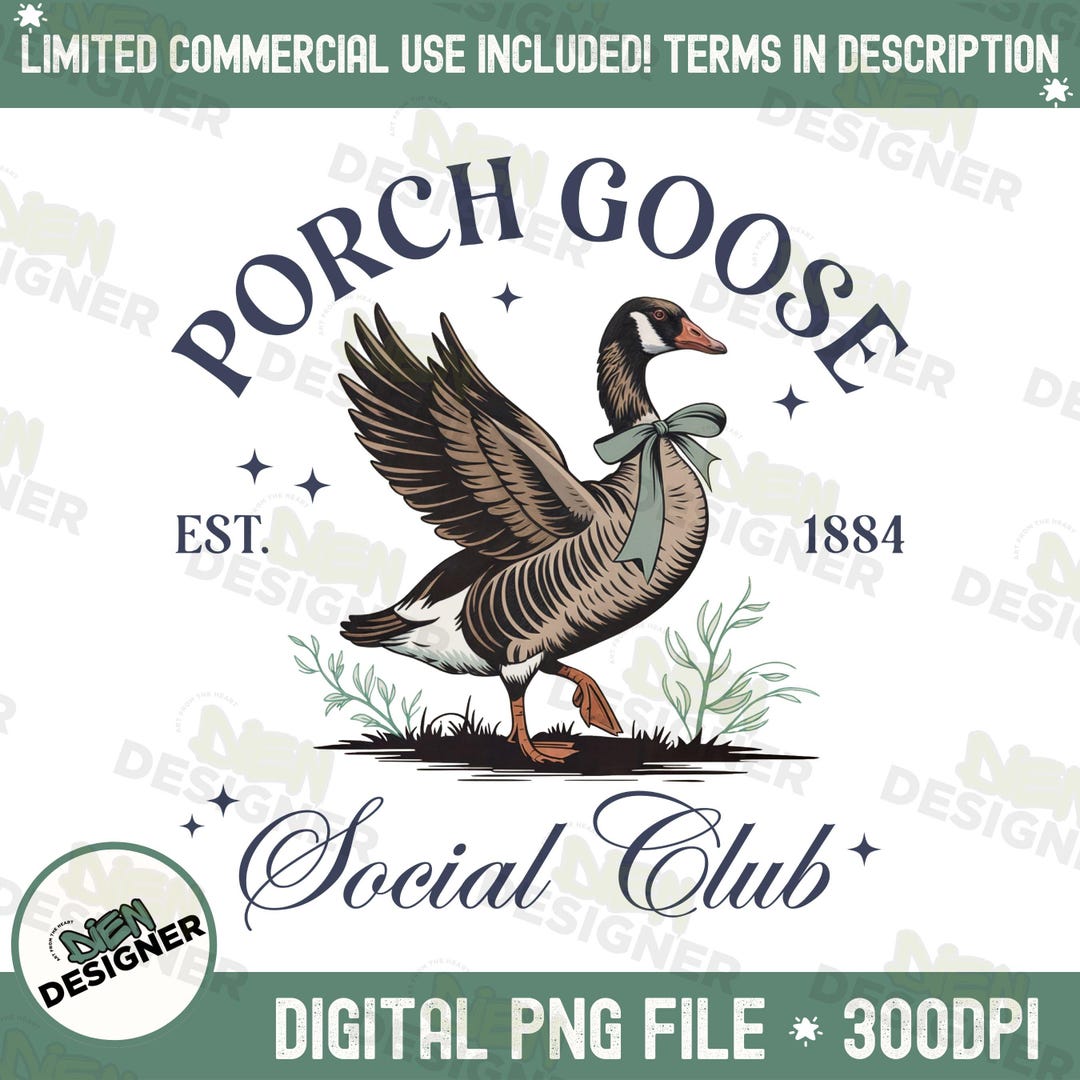 Porch Goose Social Club PNG, Retro Silly Goose Shirt Graphic, Funny ...
