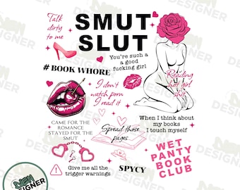 Smut Reader PNG, Spicy Romance Booktok Sublimation Design, Funny Bookish Clipart PNG, Steamy Book Lover Aesthetic, Spicy Reading Club PNG