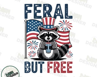 Vild men gratis PNG, rolig tvättbjörn 4 juli PNG, kaotisk USA-frihetsdesign, patriotiskt djursublimering PNG, självständighetsdagen PNG