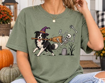 Custom Pet Photo Halloween Shirt, Personalized Dog Cat Tshirt, Funny Skeleton Graphic Tee, Spooky Season Top, Dog Mom Cat Dad Gift, Fall Tee