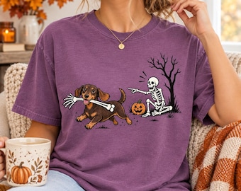 Custom Pet Photo Halloween Shirt, Personalized Dog Cat Tshirt, Funny Skeleton Graphic Tee, Spooky Season Top, Dog Mom Cat Dad Gift, Fall Tee