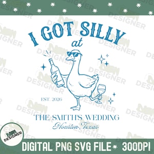 Diseño de boda personalizado, Me puse tonto en PNG, Despedida de soltera con ganso divertido, Viaje de la fiesta nupcial PNG, Gráfico de boda personalizado, Archivo digital