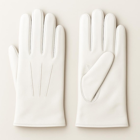 white leather dress gloves White Men's Evening Nappa Leather Gloves Unlined by Fort Belvedere 8.5