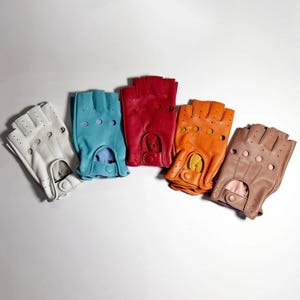 Fingerless Genuine Leather Driving Gloves – Half Finger Biker & Cycling Gloves