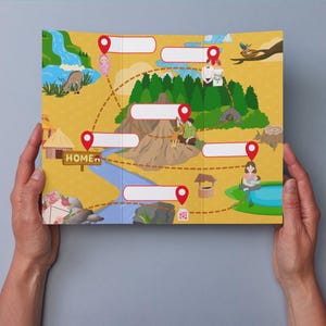 A Map to My Heart: Individuelle Muttertagskarte - Personalisierte Landkarte, Einzigartiges Geschenk für Mama, Individuelle Lagen