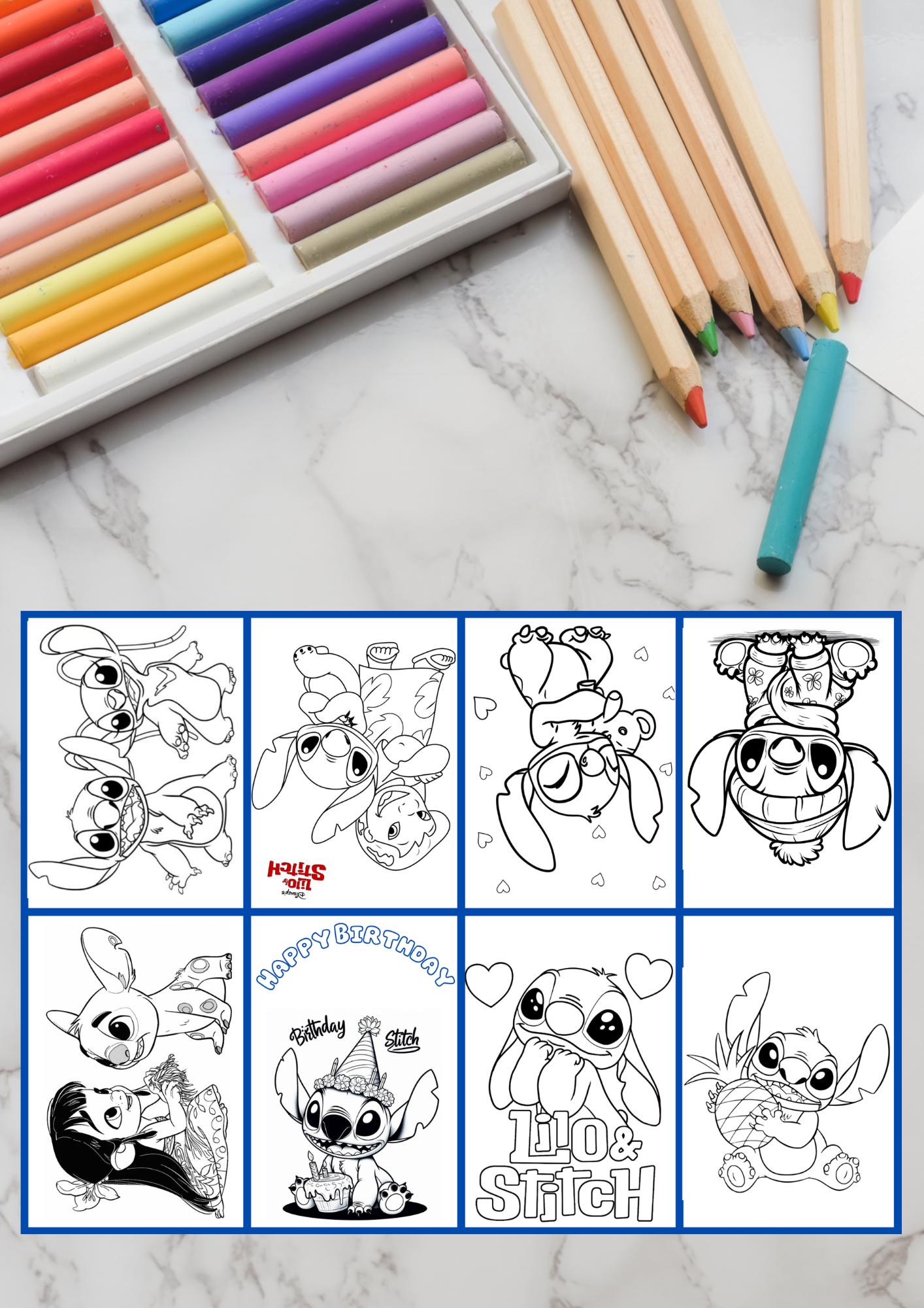 Printable Stitch Mini Coloring Book | Birthday Party Favor & Gift | PDF ...
