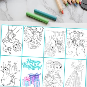 Druckbares Frozen Mini Malbuch | Geburtstagsgeschenk & Gastgeschenk | PDF A4