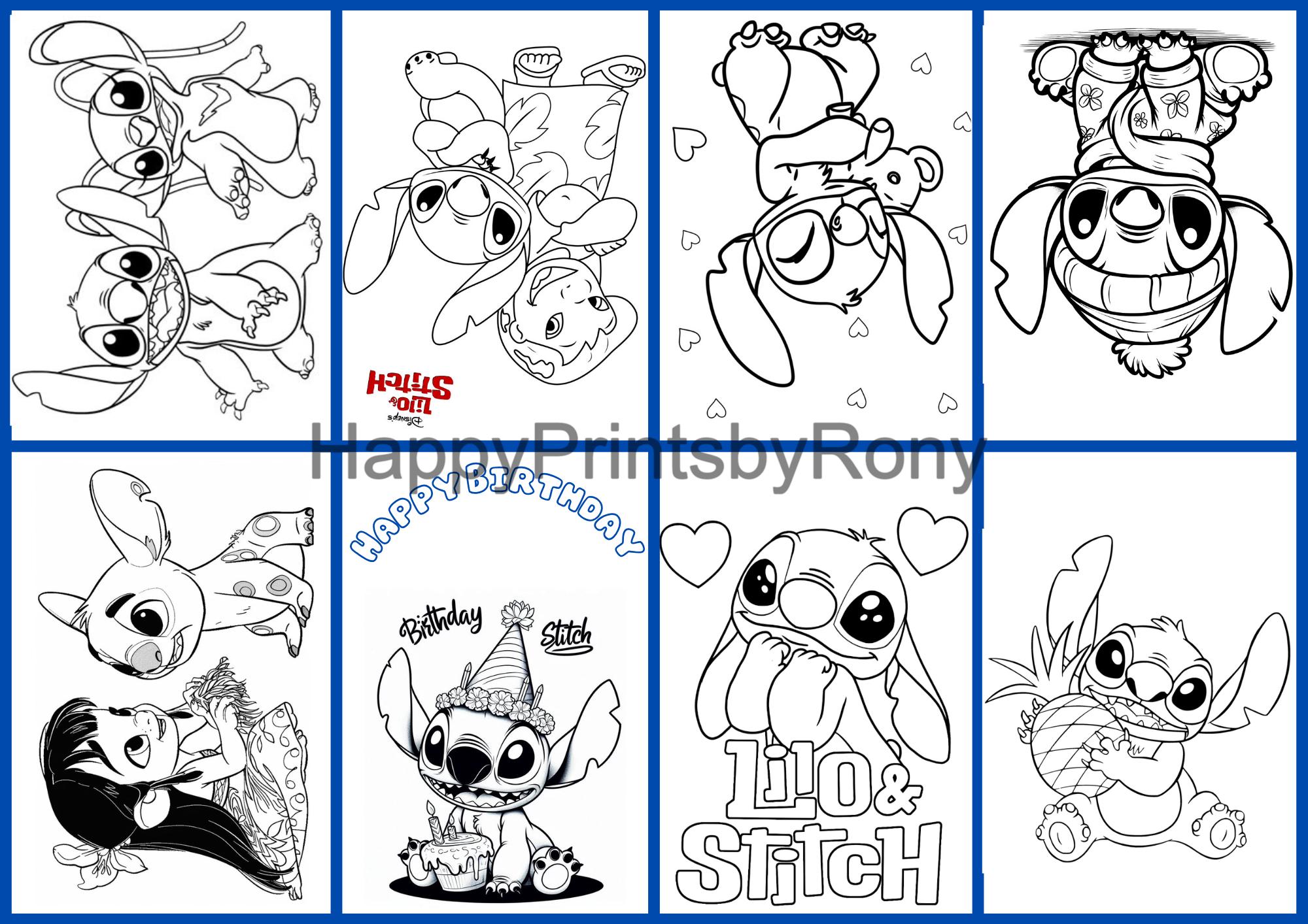 Printable Stitch Mini Coloring Book | Birthday Party Favor & Gift | PDF ...