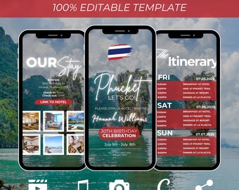 Girls Trip Itinerary Template, Weekend Getaway, Canva (Digital)