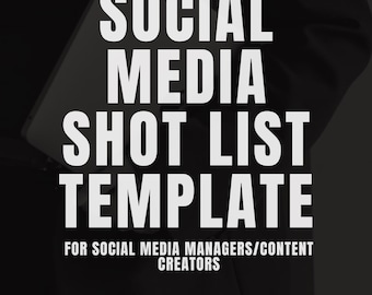 Social Media Shot List Template | Notion for Managers, Creators (Digital Download)