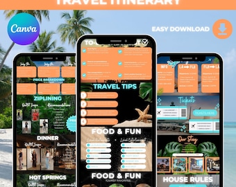 Girls Trip Itinerary Template | Editable Vacation Planner (Digital Download)