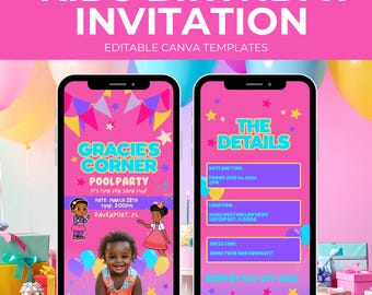 Gracie's Corner Themed Birthday Invitation | Children's Birthday Invite (Digital)