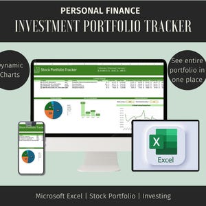Stock Portfolio Tracker Excel - Investment Tracker Spreadsheet