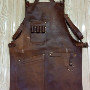 Professional Leather Apron BBQ, Butcher Apron Blacksmith Tool Apron Workwear