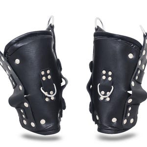 Echt lederen enkelveringsboeien, heavy-duty bootmanchetten, cadeaus voor hem, volwassen