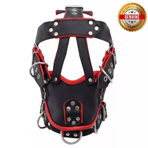 Genuine Leather Face Muzzle Bondage Head Harness Strap Adult Head Hood Mask