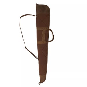 Canvas Leather Shotgun Scabbard Hunting  Bag Padded Soft Case Gift