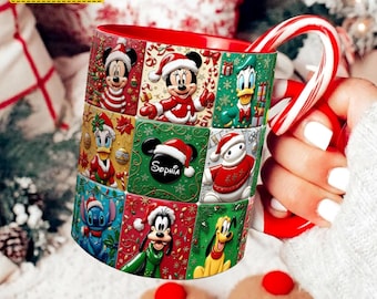 Taza personalizada con nombre de Mickey, taza personalizada de Disney, taza para profesores de Disney, regalo navideño, regalo para amantes del café, taza de Mickey Mouse, recuerdo de Disney