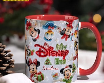 Taza personalizada con nombre de Mickey, taza personalizada de Disney, taza para profesores de Disney, regalo navideño, regalo para amantes del café, taza de Mickey Mouse, recuerdo de Disney