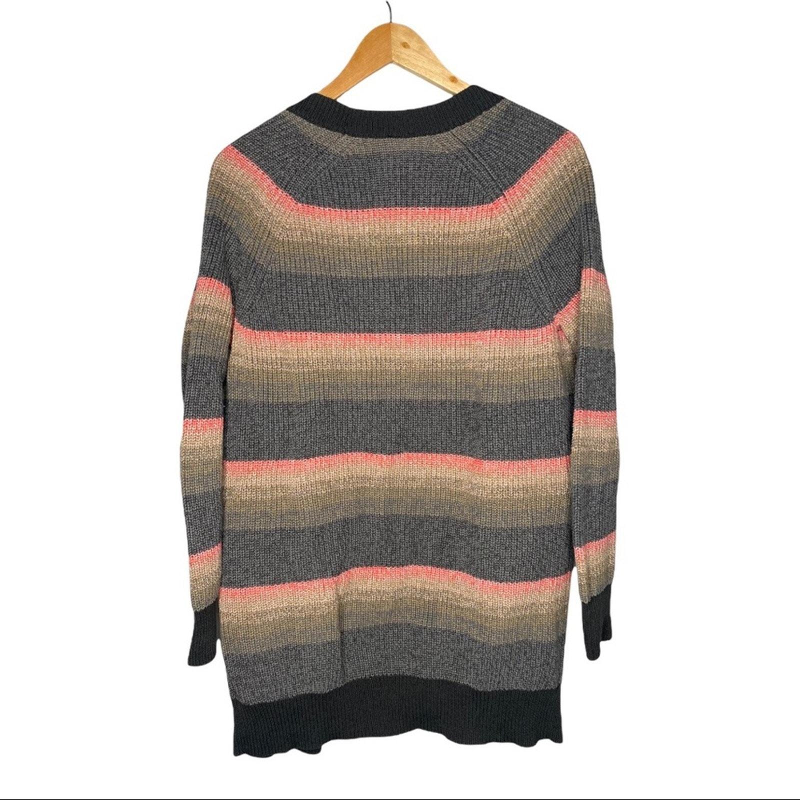 Vintage Gap Cotton Knit Striped Open Grandpa Cardigan Size