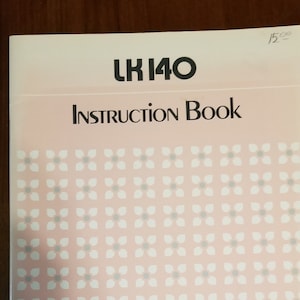 LK140 Instruction Book, Mid-Gauge Knitting Machine